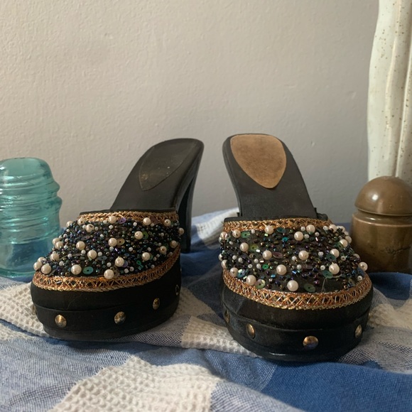 Beaded platform mules - Picture 1 of 10